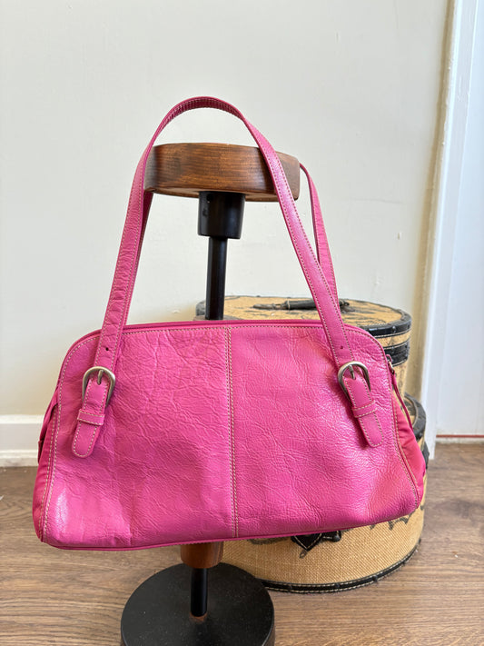 PINK LEATHER FRANK SARTO SHOULDER BAG