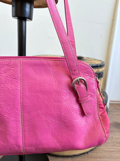 PINK LEATHER FRANK SARTO SHOULDER BAG
