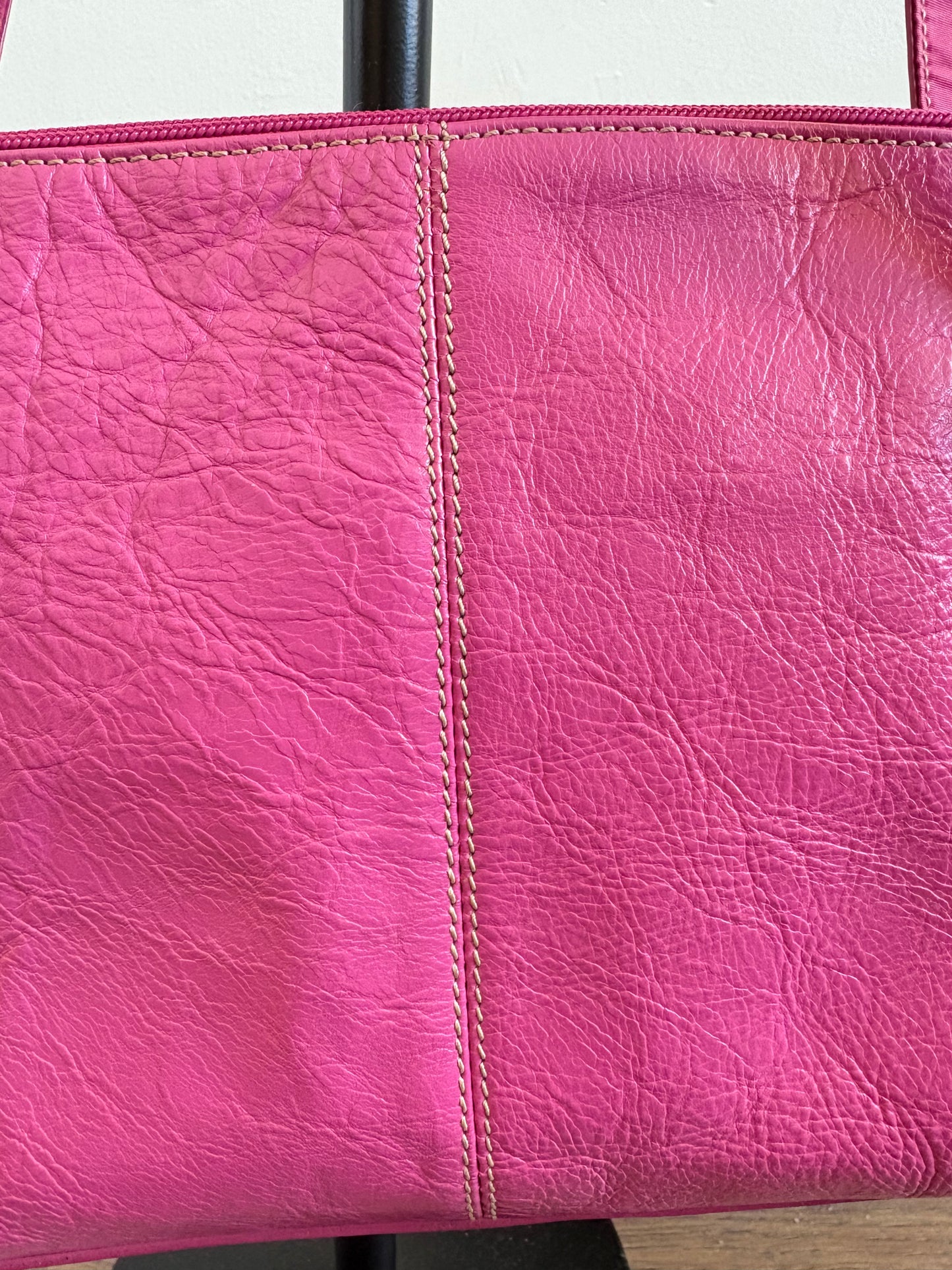 PINK LEATHER FRANK SARTO SHOULDER BAG