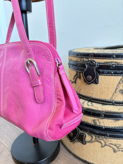 PINK LEATHER FRANK SARTO SHOULDER BAG