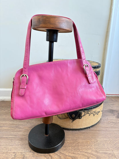 PINK LEATHER FRANK SARTO SHOULDER BAG