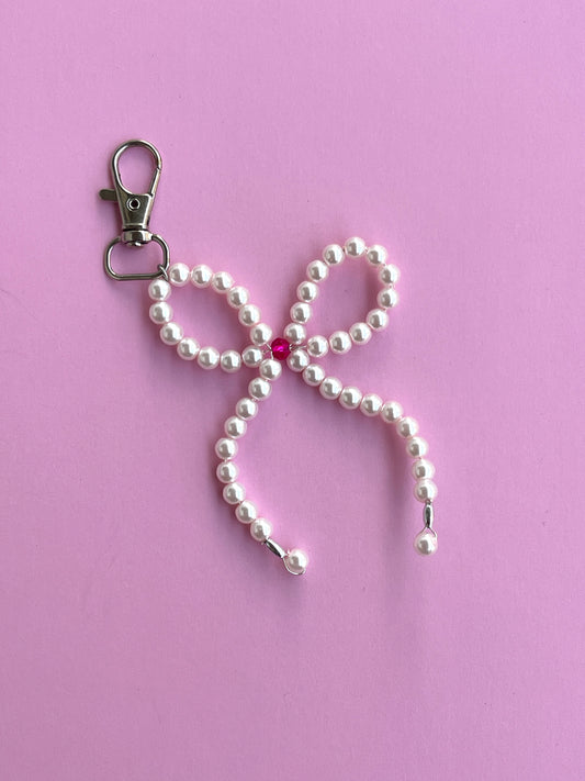 BABY PINK PEARL BOW CHARM