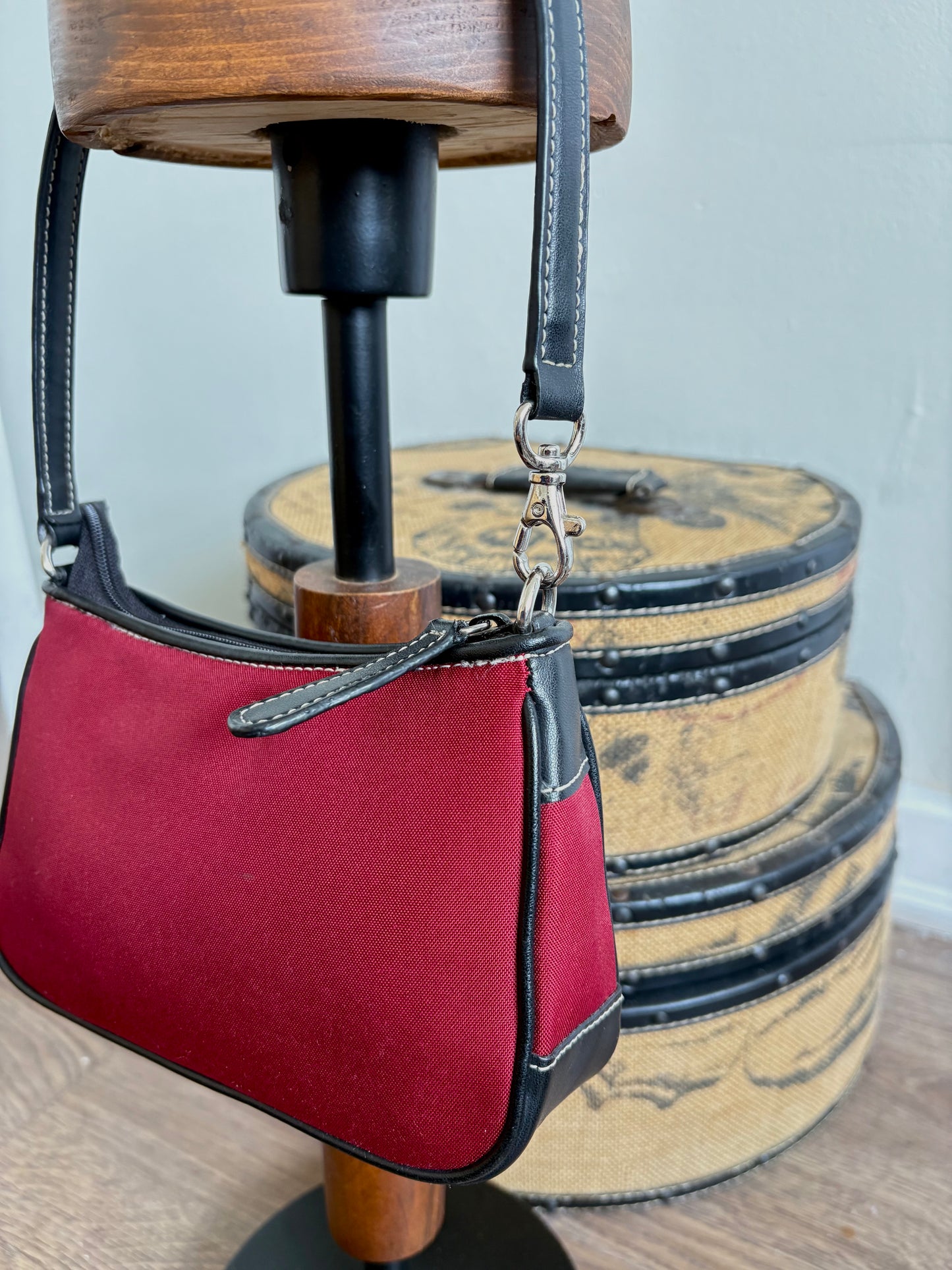 RED NYLON NINE WEST PURSE