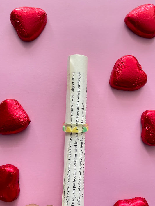 RESIN HEART RING