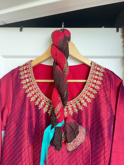 ROYAL RED ANARKALI SET