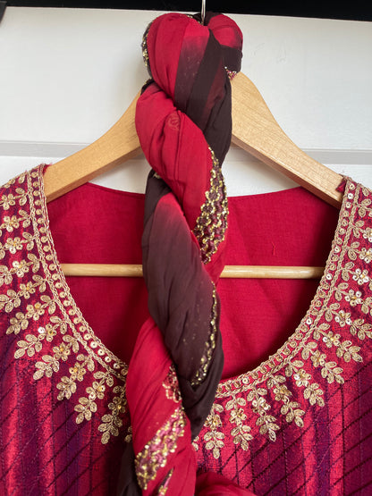 ROYAL RED ANARKALI SET