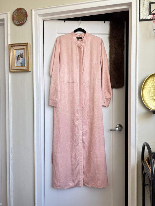 SATIN MAXI SHIRT DRESS