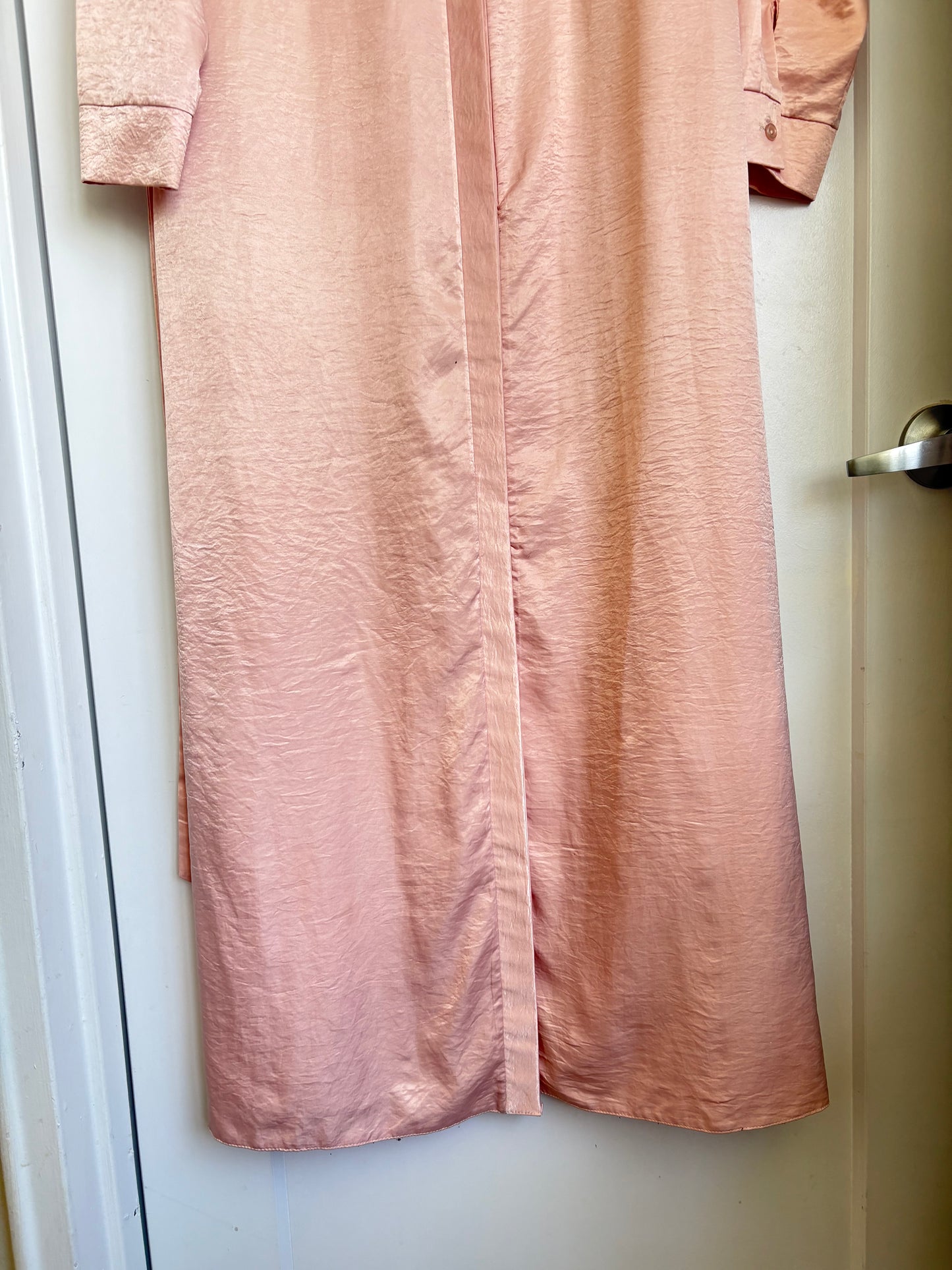 SATIN MAXI SHIRT DRESS