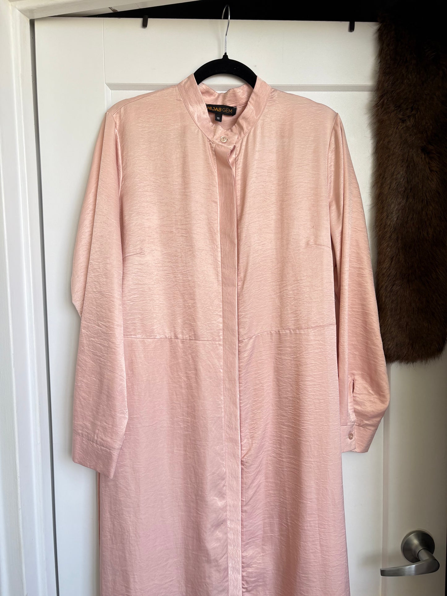 SATIN MAXI SHIRT DRESS