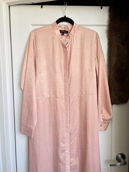 SATIN MAXI SHIRT DRESS