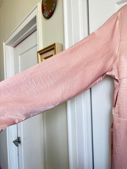 SATIN MAXI SHIRT DRESS