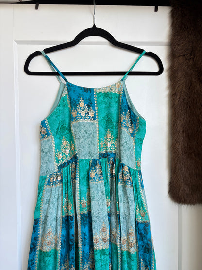 SEQUIN PATCHWORK MAXI DRESS - S