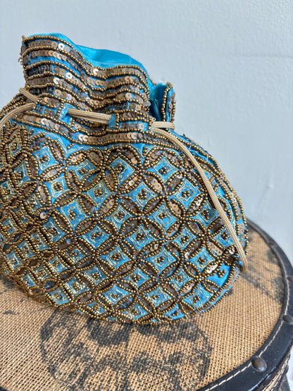 SILK BEADED POTLI BAG