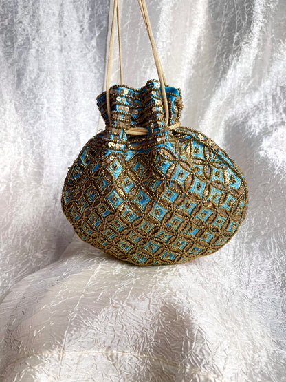SILK BEADED POTLI BAG