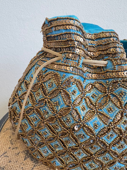 SILK BEADED POTLI BAG