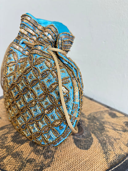 SILK BEADED POTLI BAG