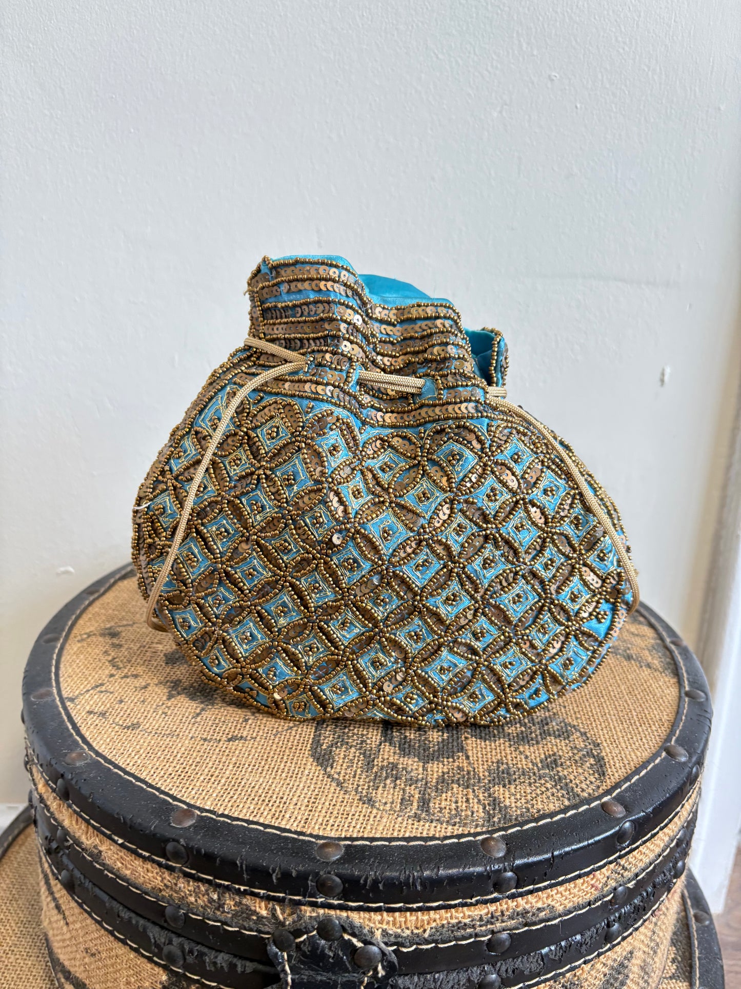 SILK BEADED POTLI BAG