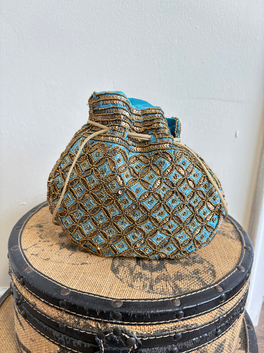 SILK BEADED POTLI BAG