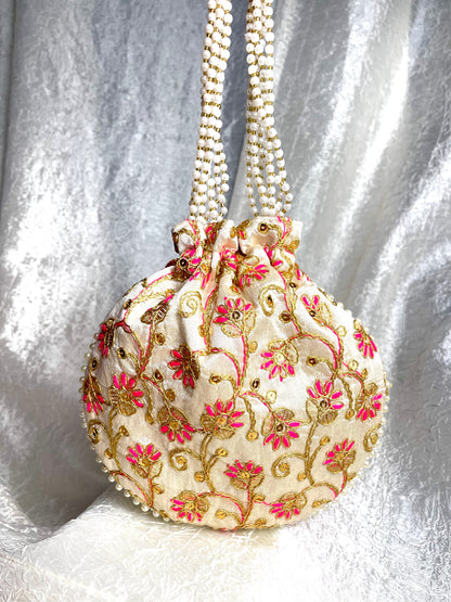 SILK POTLI BEADED BAG