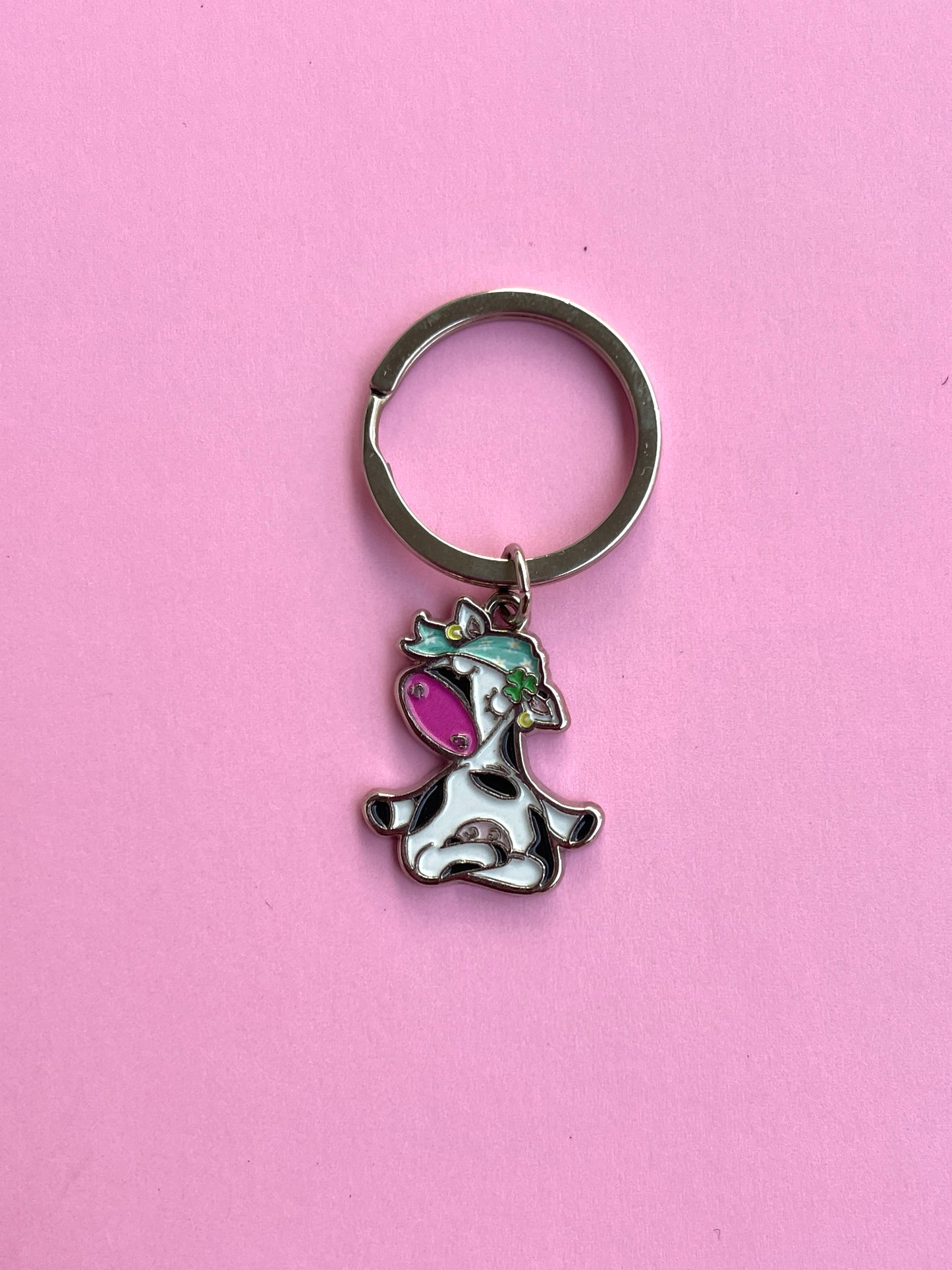 SILLY COW DOING YOGA KEYCHAIN