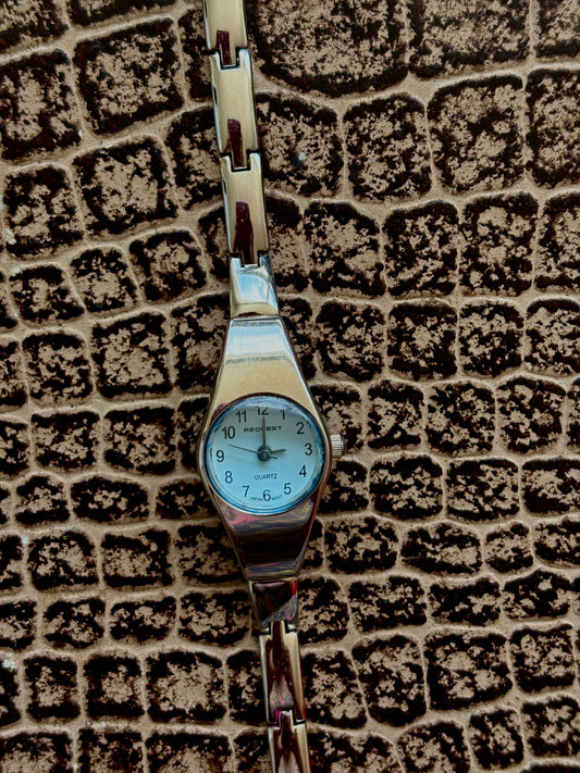 SILVER AND BLUE WATCH