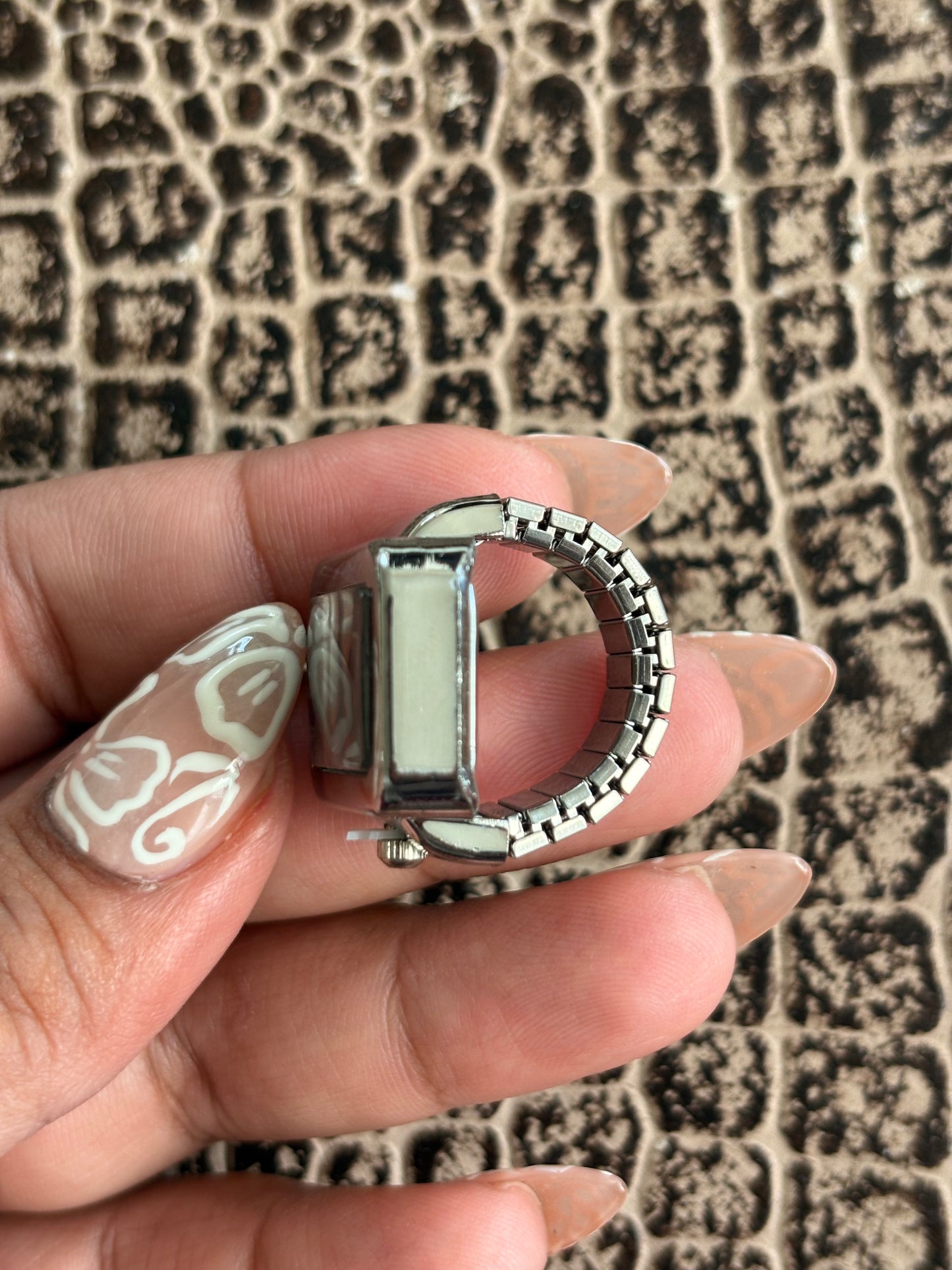 SQUARE FACE BLUE RING WATCH