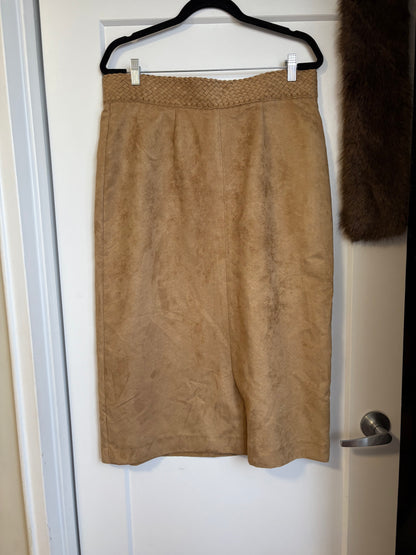 SUEDE MIDI SKIRT WITH FRINGE DETAILS