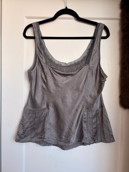 VINTAGE 100% SILK SLIP TOP - 16