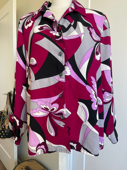 VINTAGE ABSTRACT PATTERN BUTTON DOWN