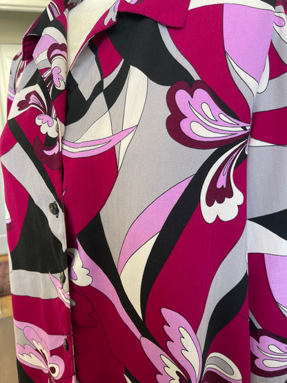 VINTAGE ABSTRACT PATTERN BUTTON DOWN