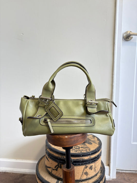 VINTAGE ALDO GREEN FAUX LEATHER HANDBAG