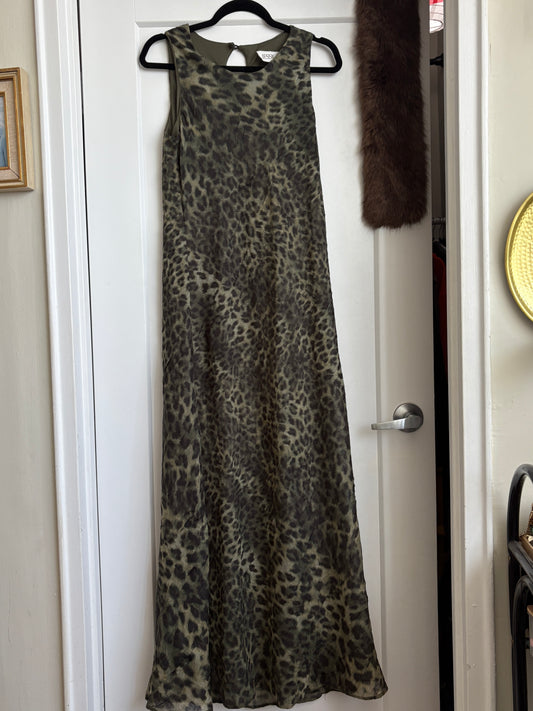VINTAGE ANIMAL PRINT MAXI DRESS