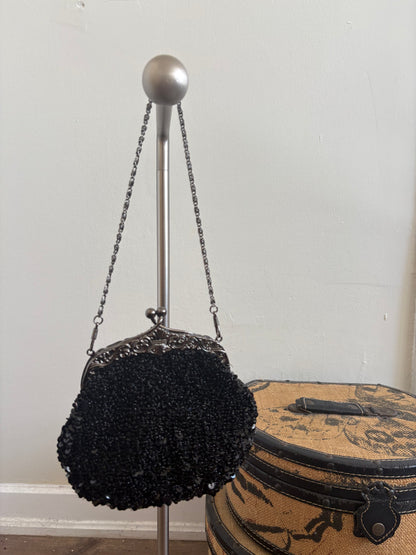 VINTAGE BEADED PURSE WITH A STRAP