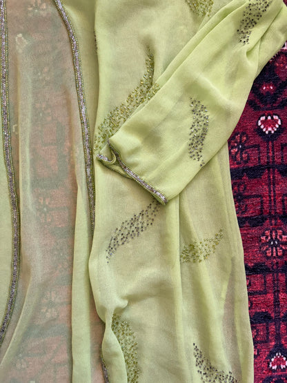 VINTAGE BEADED SHEER BLOUSE - S
