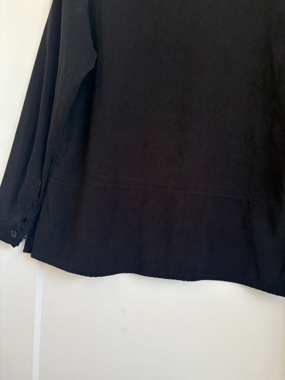 VINTAGE BLACK SUEDE BUTTON UP - M