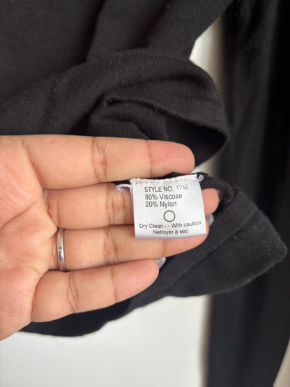 VINTAGE BLACK SWEATER WITH DIAMOND DETAILING - L