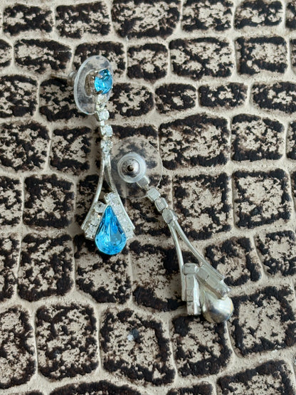 VINTAGE BLUE GEM EARRINGS