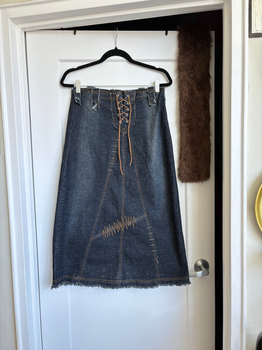 REWORKED VINTAGE BONGO DENIM SKIRT