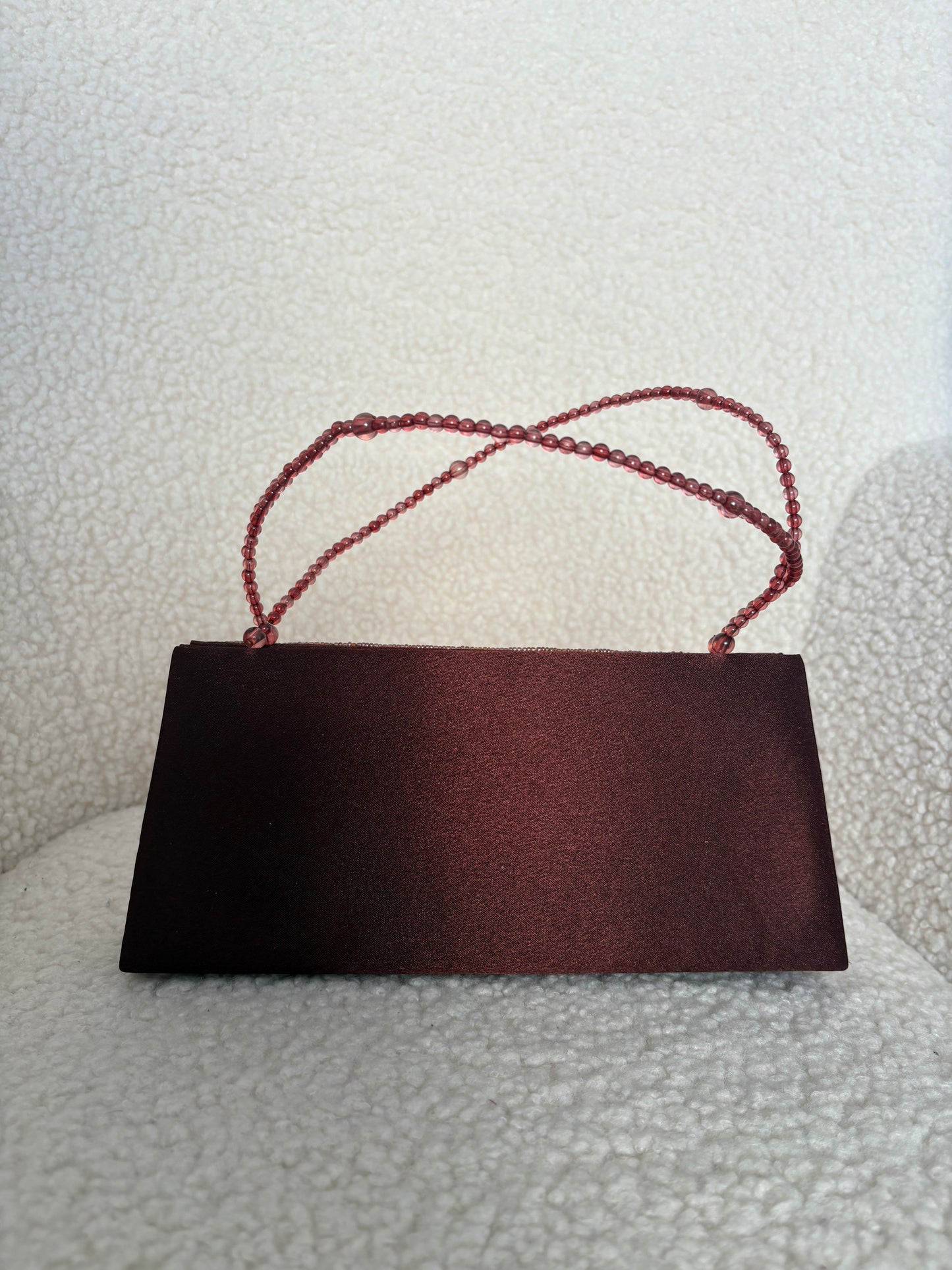 VINTAGE BROWN BEADED BIJOUX TERNER PURSE