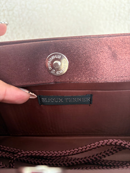 VINTAGE BROWN BEADED BIJOUX TERNER PURSE