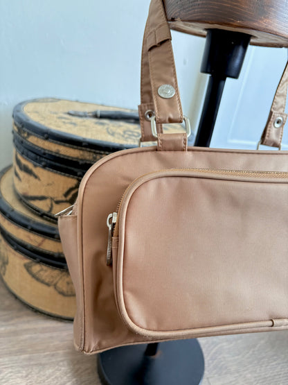 VINTAGE BROWN NYLON SHOULDER BAG