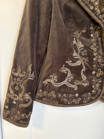 VINTAGE BROWN VELVET BLAZER