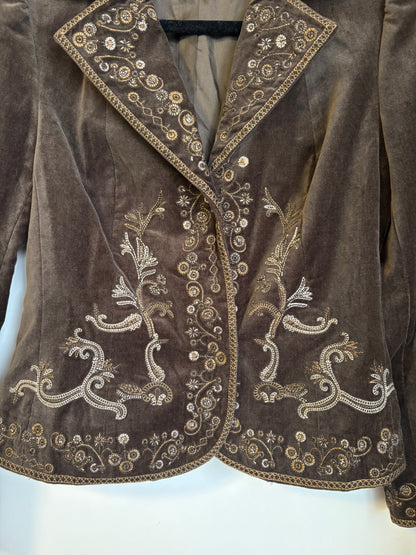 VINTAGE BROWN VELVET BLAZER