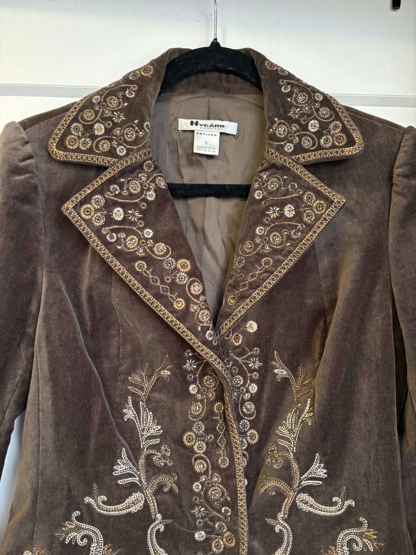 VINTAGE BROWN VELVET BLAZER