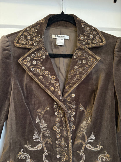 VINTAGE BROWN VELVET BLAZER