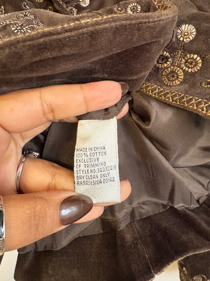 VINTAGE BROWN VELVET BLAZER
