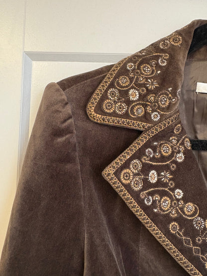 VINTAGE BROWN VELVET BLAZER