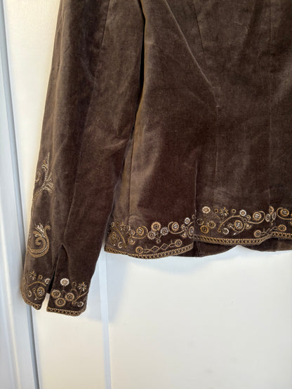 VINTAGE BROWN VELVET BLAZER