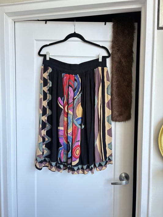 VINTAGE COLOURFUL MIDI SKIRT
