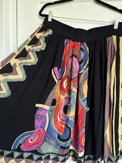 VINTAGE COLOURFUL MIDI SKIRT